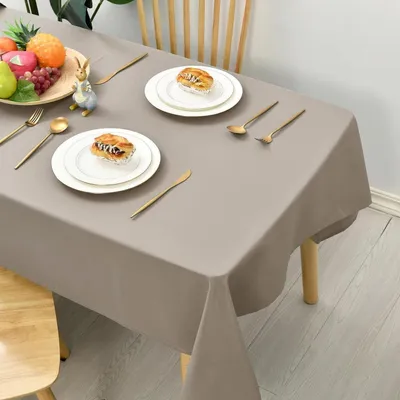 Produktbild von Tischdecke Outdoor Wetterfest Abwaschbar Taupe 130x180cm