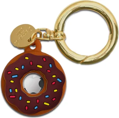 Immagine prodotto di Portachiavi Jumadas compatibile con Airtag – Donut – Adatto per Apple AirTag – Marrone – GPS – Localizzatore – Custodia in silicone compatibile con Apple Airtag – Supporto per Airtag – Portachiavi