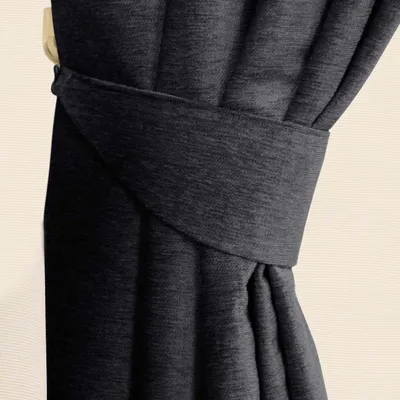 Produktbild von HOMESCAPES Raffhalter für Chenille Thermovorhang grau 2 Stück