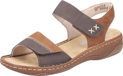 Produktbild von Rieker Damen Sandale braun Klettverschluss schmal bequem leicht flexibel V2860, Größe:40 EU, Farbe:Braun