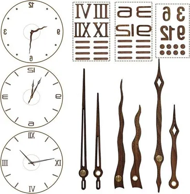 Produktbild von Walnut Uhrzeiger-Set mit mechanischer Uhrwerk Mechanismus und Zubehör für Uhrreparatur