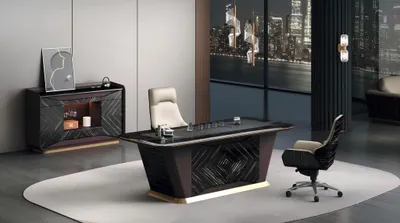 Produktbild von Schwarze Büroeinrichtung r Schreibtisch Designer Sideboard