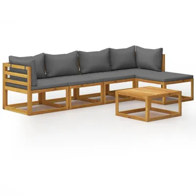 Produktbild von vidaXL 6-tlg. Garten-Lounge-Set mit Auflagen Massivholz Akazie
