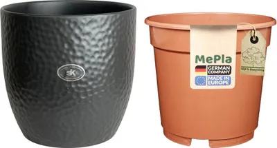 Produktbild von MePla - Set - Übertopf Boston ø19 - Anthrazit-matt + Kulturtopf ø18