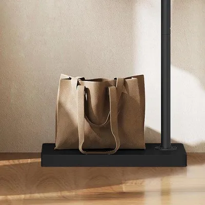 Zdjęcie produktu dla Wieszak na ubrania z haczykami - stojąca garderoba - organizacja przedpokoju - stabilna konstrukcja - 30 x 60 x 175 cm - czarny
