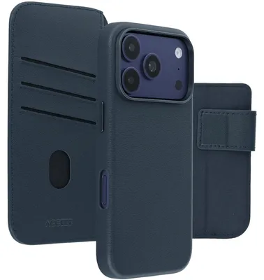 Productafbeelding van Accezz Leather Bookcase 2-in-1 met MagSafe voor de Apple iPhone 18 Pro / 17 Pro - Nightfall Blue