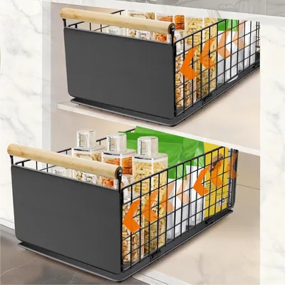 Immagine prodotto di Cassetti estraibili, dimensioni 40 cm x 23 cm x 20 cm, Acciaio al carbonio, set da 2, per la cucina