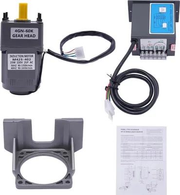Immagine prodotto di Motoriduttore elettrico AC 220 V, con regolatore di velocità, rapporto di riduzione 1:60