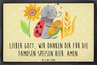 Produktbild von Mr. & Mrs. Panda Bodenvorleger Erntedank Smörle 50 x 75 cm - Gelb Pastell - Geschenk, Fußabtreter, fußmatte, Schmutzfangmatte, Spruchbild, Schmutzmatte, Maiskolben