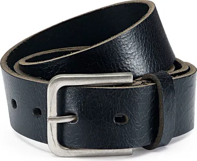 Produktbild von Christian Wippermann 100% Büffelleder Herrengürtel Jeansgürtel Leder 4 cm breit Schwarz 115