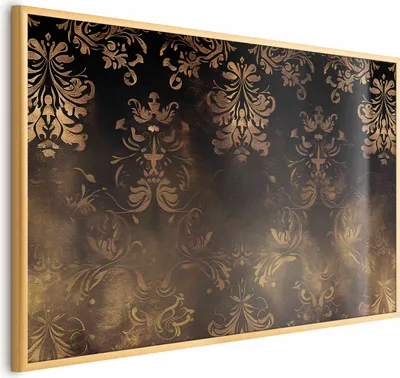 Produktbild von Posterpapier Poster - Dark Baroque Patterns with Golden Accents 90x60 cm Muster f-H-10017-ao-a