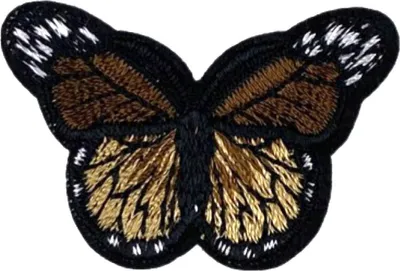 Produktbild von Schmetterlings-Emblem-Aufnäher zum Aufbügeln, braun
