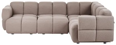 Zdjęcie produktu dla BELIANI Sofa lewostronna narożna modułowa 4-osobowa beżowoszara tapicerowana nowoczesna 3 elementy modułowe kanapa