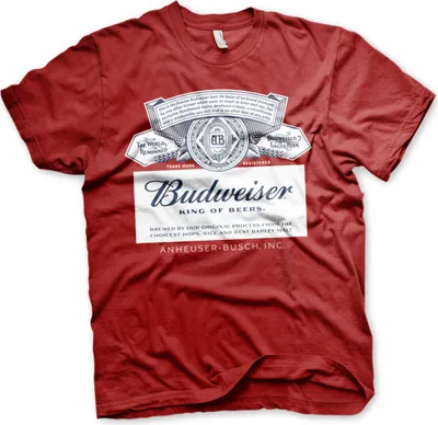Produktbild von Budweiser Label T-Shirt - Medium - Tango-Red
