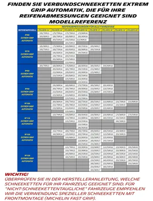 Zdjęcie produktu dla MICHELIN 18125600, Reifenkette, Diamond, 14,15,16,17,18,19", Link, 195,205,215,225,235,245,255 mm, 35, 40, 45, 50, 55, 60, 65, 70, 75