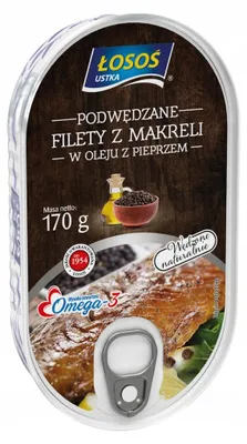 Zdjęcie produktu dla Filet z makreli podwędzany z pieprzem 170 g