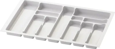 Produktbild von Sossai Besteckeinsatz Divio für Schubladen 80cm | 73 x 49 cm | Weiß Besteckkasten Schubladeneinsatz