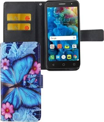 Produktbild von Handyhülle Tasche für Handy Alcatel Pop 4 5.0' Blauer Schmetterling