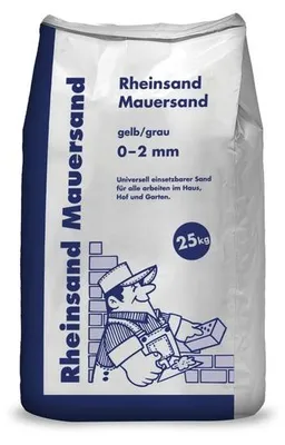 Produktbild von Rheinsand Mauersand 25 kg, feine Körnung 0-2 mm, gewaschen und gesiebt