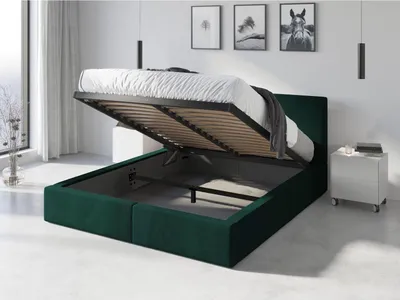Produktbild von Interbeds Polsterbett 120x200 Bett Doppelbett mit Stauraum mit Lattenrost Bettkasten Boxspringbett hydrophob gepolsterter Bettrahmen
