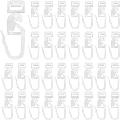 Produktbild von Weisse Vorhanghaken 60 Stück 34mm Kunststoff