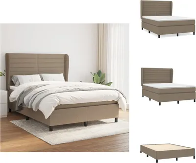Produktbild von vidaXL Boxspringbett mit Matratze Taupe 140x200 cm Stoff -  Betten & Bettgestelle