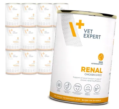 Produktbild von VetExpert Veterinary Diet Renal Dog 12x400g Nassfutter Veterinärfutter mit Huhn für Hunde mit Niereninsuffizienz