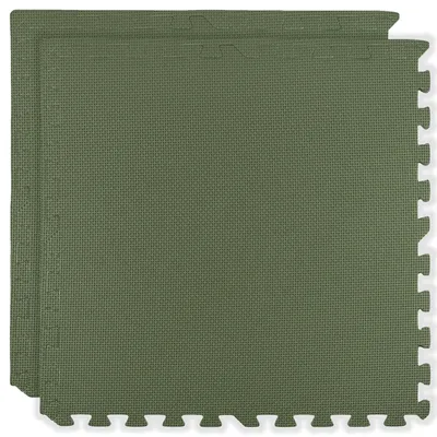 Produktbild von Humbi Schaumstoffbodenmatte 120x60 Großes wasserdichtes sicheres Schaumstoffpuzzle 2 Stk. Khaki