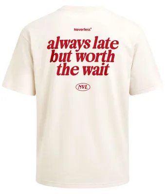 Produktbild von Herren T-Shirt Backprint - always late - Oversized Relaxed Fit Printshirt Sommer Fashion Streetstyle Neverless®