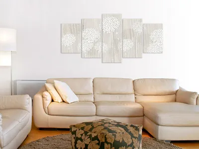 Image de Tableau acoustique Fleurs 200 x 100 cm Tableaux Mousse acoustique Absorbeur acoustique haute performance Isolation acoustique Toile 5 pièces Tableau mural Acoustique intérieure Isolation acoustique b-C-0020-b-m