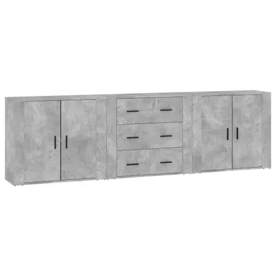 Produktbild von Sideboards 3 Stk. Betongrau Holzwerkstoff