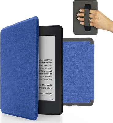Produktbild von Hülle Kindle Paperwhite 7 Gen EY21 DP75SDI Handschlaufe Auto Sleep Dunkelblau