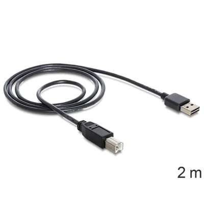 Produktbild von Delock EASY-USB - USB-Kabel - USB Typ B (M) zu USB (M) - 2 m - Schwarz
