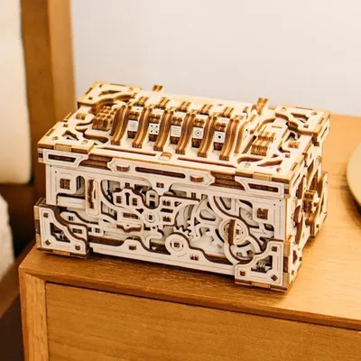 Produktbild von Wood Trick Enigma Chest Lock Box hölzerne 3D-Puzzles für Erwachsene und Kinder zu Bauen - Engineering DIY Projekt mechanische Modell-Bausätze für Erwachsene Holzmodelle