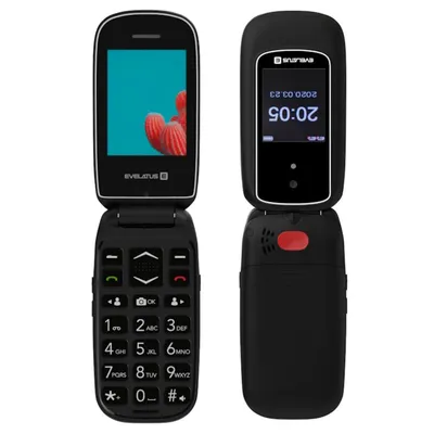 Produktbild von Evelatus Wave 2020, Klapphandy, Dual-SIM, 6,1 cm (2.4"), 0,3 MP, 1000 mAh, Schwarz