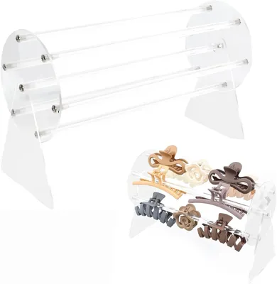Productafbeelding van Transparante haarband-organizer - 360 graden draaibaar - Transparant acryl - Hoofdbanden - Haarclips - Haarklemmen