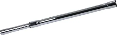 A close-up, angled shot of a chrome-plated metal tube, likely a vacuum cleaner extension wand, against a white background.