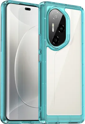 Image de Etui pour Honor 300 Pro transparent, antichoc, silicone bleu ciel