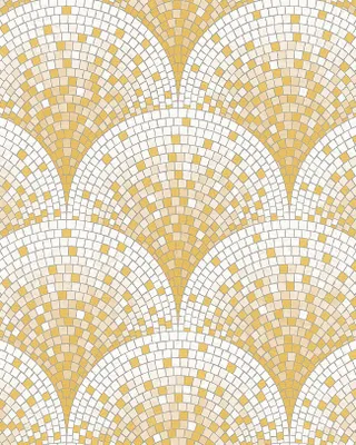Image de Profhome BA220042-DI Papier peint aspect pierre carrelage brillant or blanc 5,33 m2
