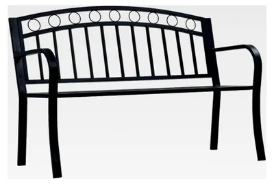 Produktbild von Gartenbank Parkbank Sitzbank Gartenmöbel Metallbank Terrassenbank Balkonbank 125 cm Schwarz Stahl