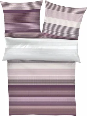 Produktbild von s.Oliver Bettwäsche 200x200 cm - rosa/beere, Feinflanellbettwäsche im Streifenmuster, 100 % Baumwolle