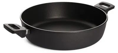 Gusseiserne Bratpfanne Ø 32 cm, 5,5 L, Titan, antihaft, 2 Griffe