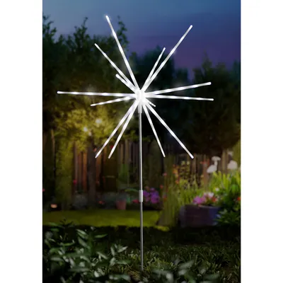 Produktbild von LED Polarstern Gartenstecker Lichterkette Erdungsstift 70 LEDS Batterie Timer