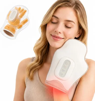 Productafbeelding van Elektrische handmassage met warmte, 14 luchtkussens, draadloze massage voor de vingers