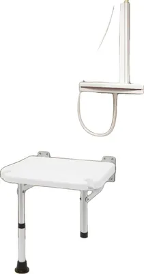 Image de Chaise de salle de bain, design pliable, réglable en hauteur, BLANC