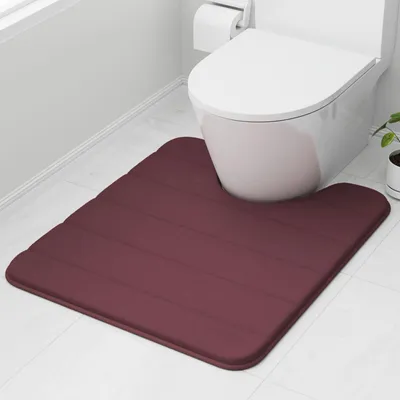 Produktbild von Toilettenmatte aus Memory-Schaum, 50 x 60 cm, weinrot – Ultraweiche, rutschfeste und superabsorbierende Badematte