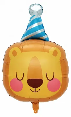 Produktbild von Folienballon Tier Ballon Löwe mit Hut 76x49 cm – Zoo Motto Party Geburtstag