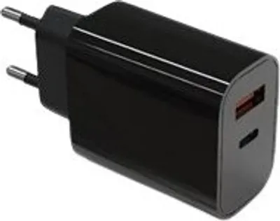 Produktbild von TB Wall charger 2x3A USB C + USB A Power Delivery black