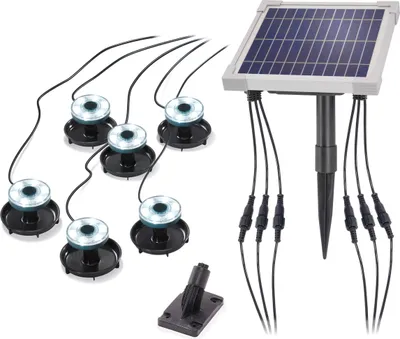 Produktbild von esotec Solar Über- und Unterwasserstrahler, 6 Spots kaltweiß, IP68, 101402