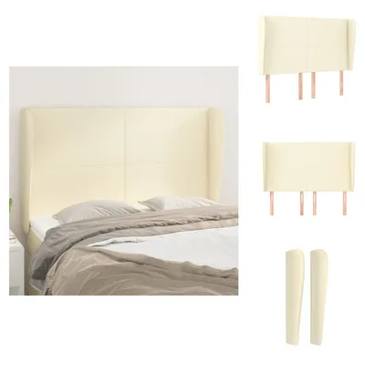 Immagine prodotto di vidaXL Testiera con orecchie crema 147x23x118/128 cm in Pelle finta - Testate e piedi